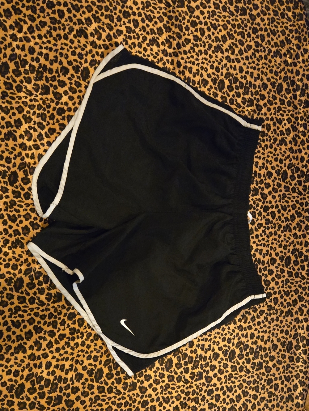 Nike Women's Black Running Shorts with White Piping